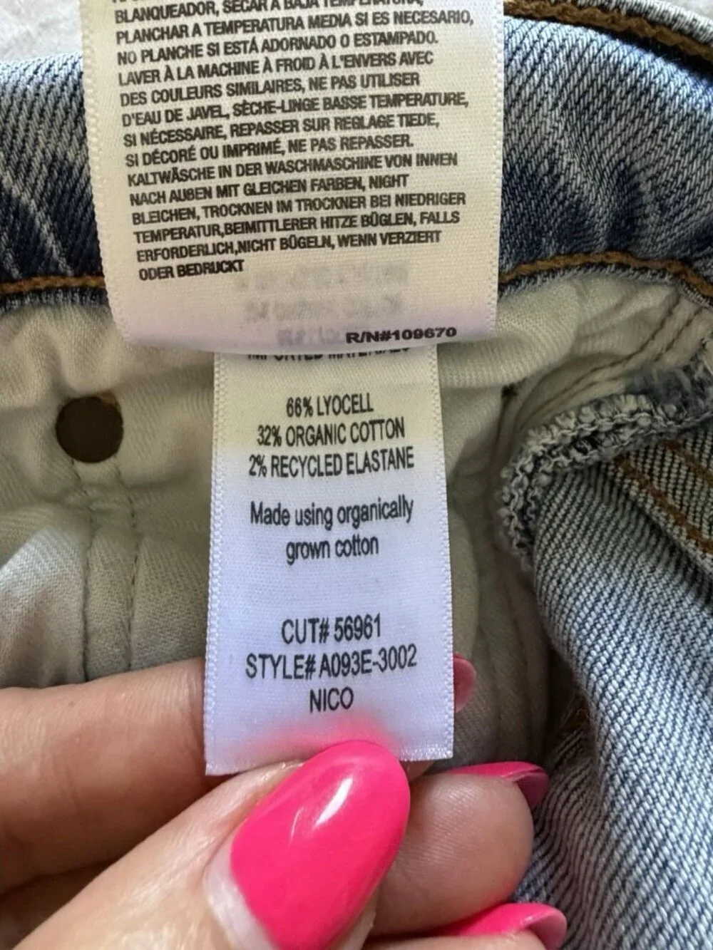 Agolde High Rise Hidden Button Fly Women’s Nico Blue Jeans Size 26